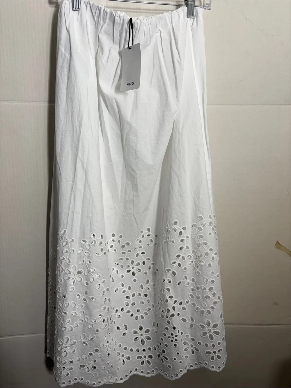Mango White Eyelet Maxi Skirt MIDI SKIRT WITH EMBROIDERED DETAILS 1386